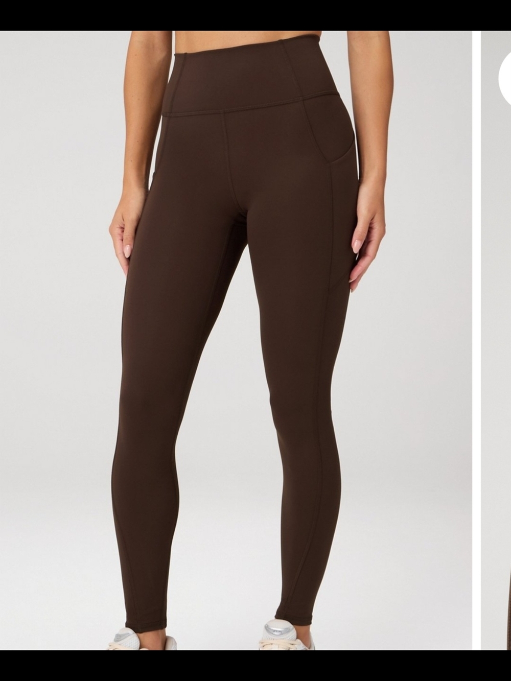 Fabletics High-Rise Chocolate Brown Pocket Leggings